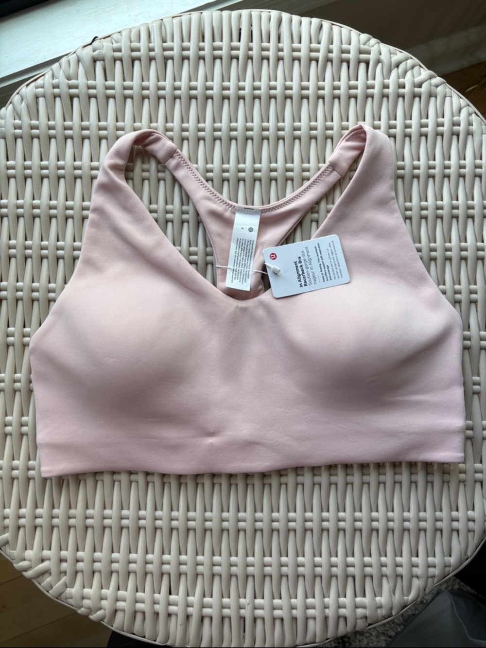 Lululemon In Alignment Women's Light Pink Seamless Racerback Bralette
